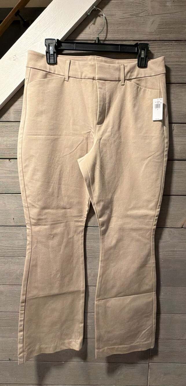 Old Navy Pixie Flare Pants Size 12 Tan High Rise